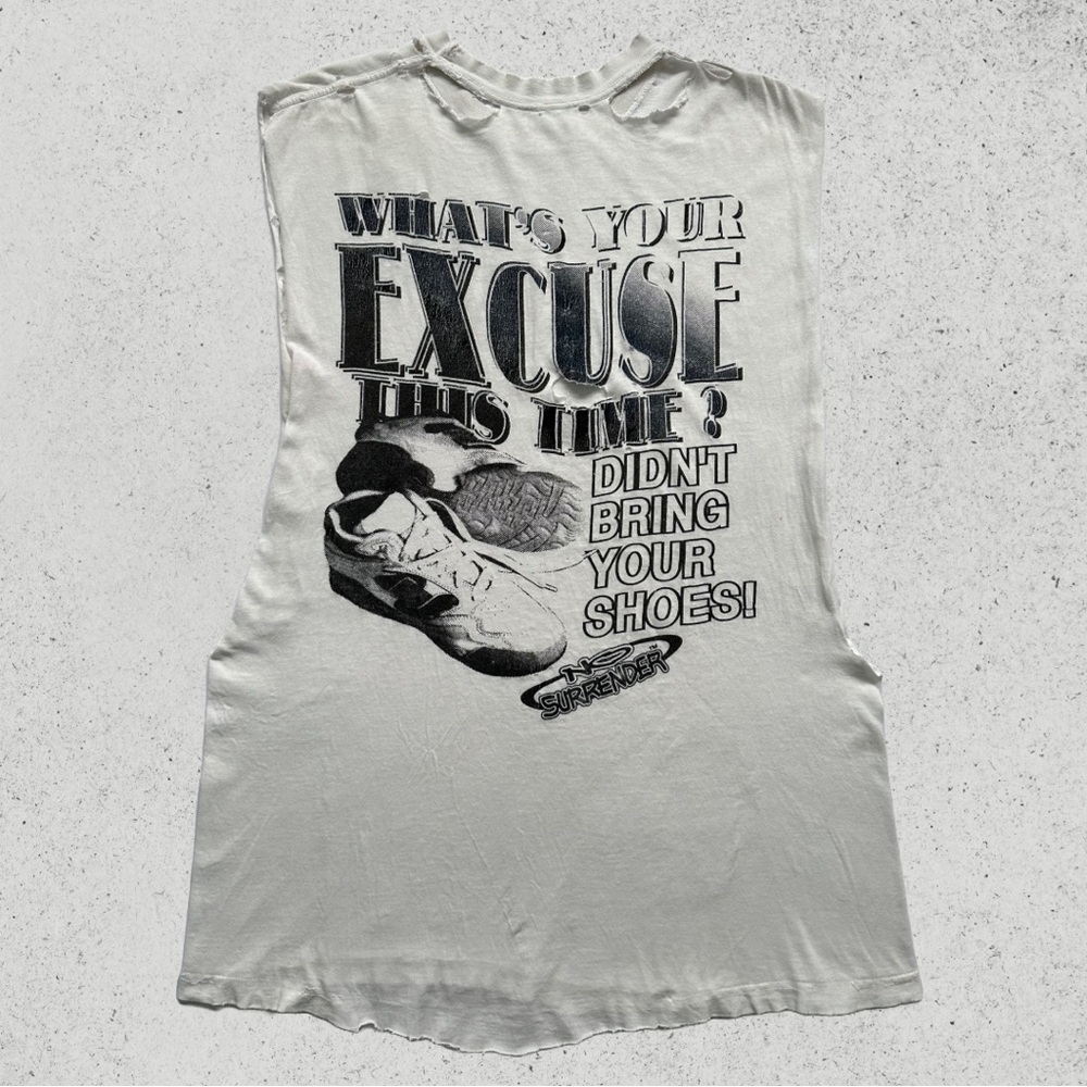 Vintage Thrashed No Surrender Big Print Graphic Tank